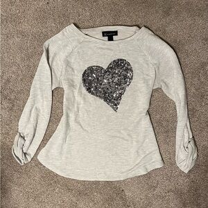 INC International Concepts White Graphic Sweatshirt